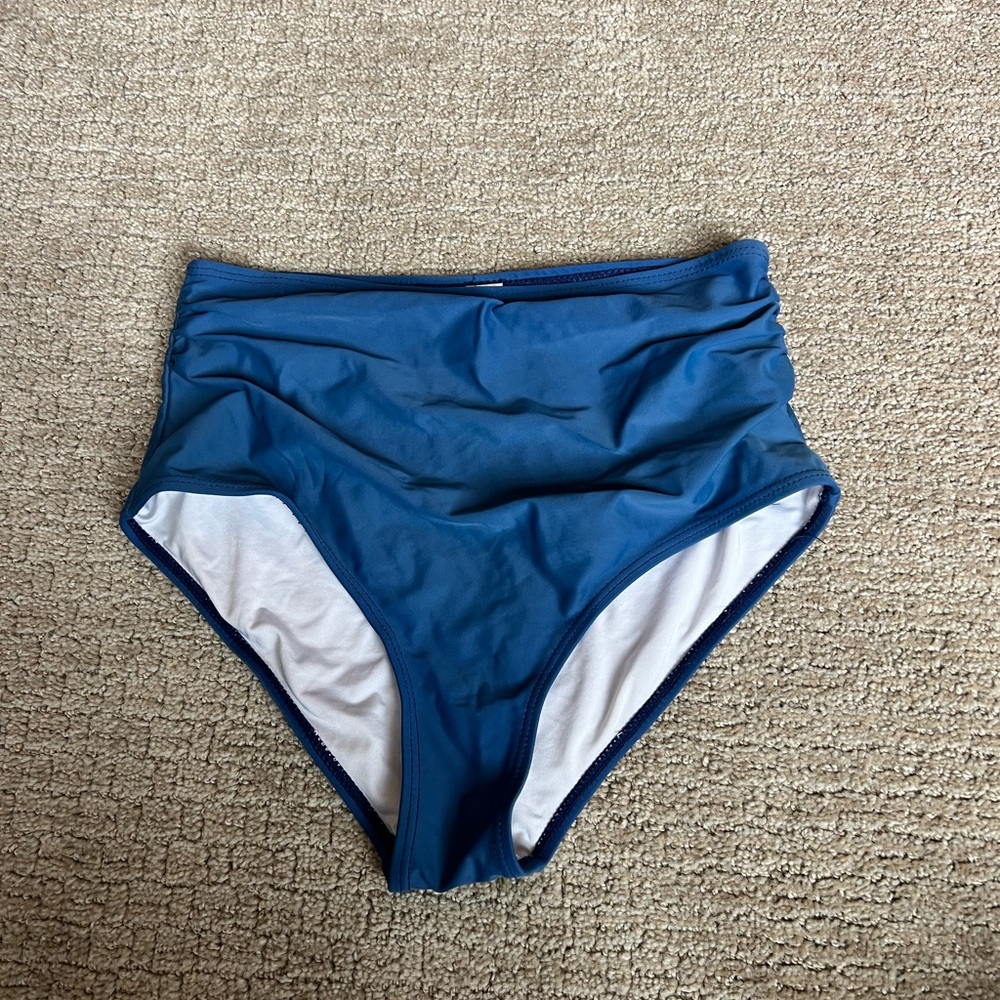 Blue High-Waisted Bikini Bottom